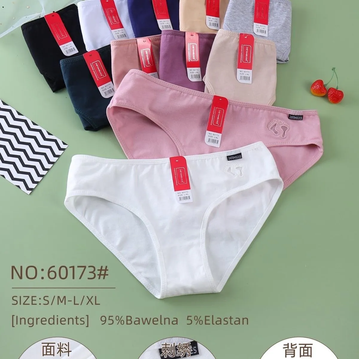 Majtki damskie bawełniane S/M/L XL 95% bawełna 5% elastan