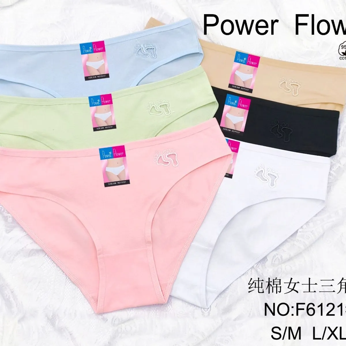 Majtki damskie Power Flower bawełna S/M L/XL 5 szt