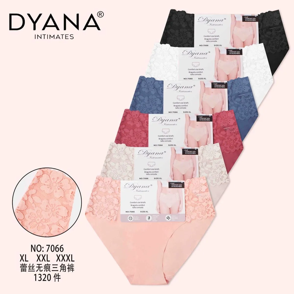 Majtki damskie Dyanana XL-XXL 7066, 6 szt