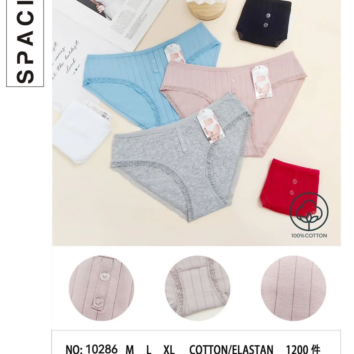 Majtki damskie SPAC 100% bawełna M XL NO:10286