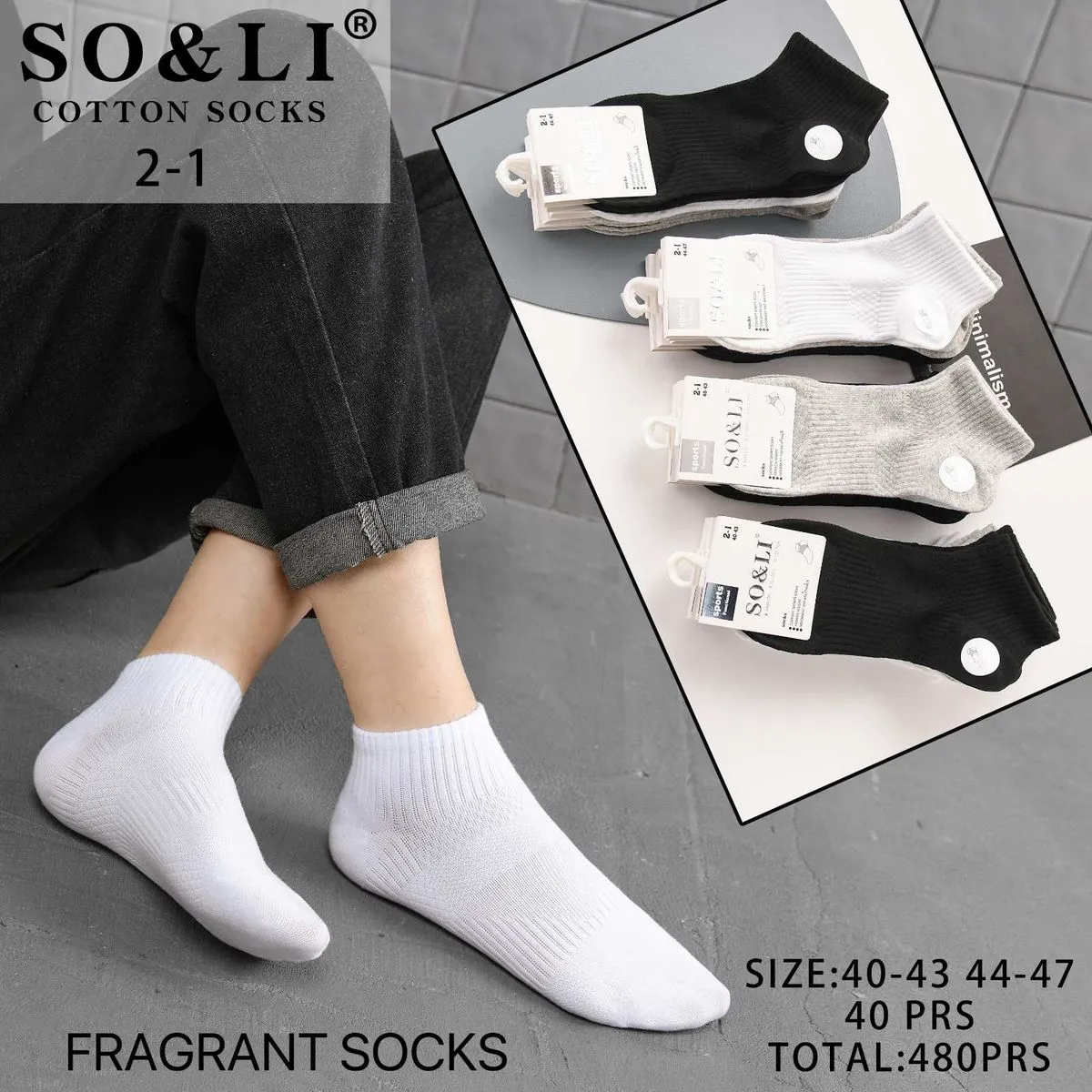 Skarpetki damskie bawełniane 2-1 pakiety SIZE 40-43/44-47