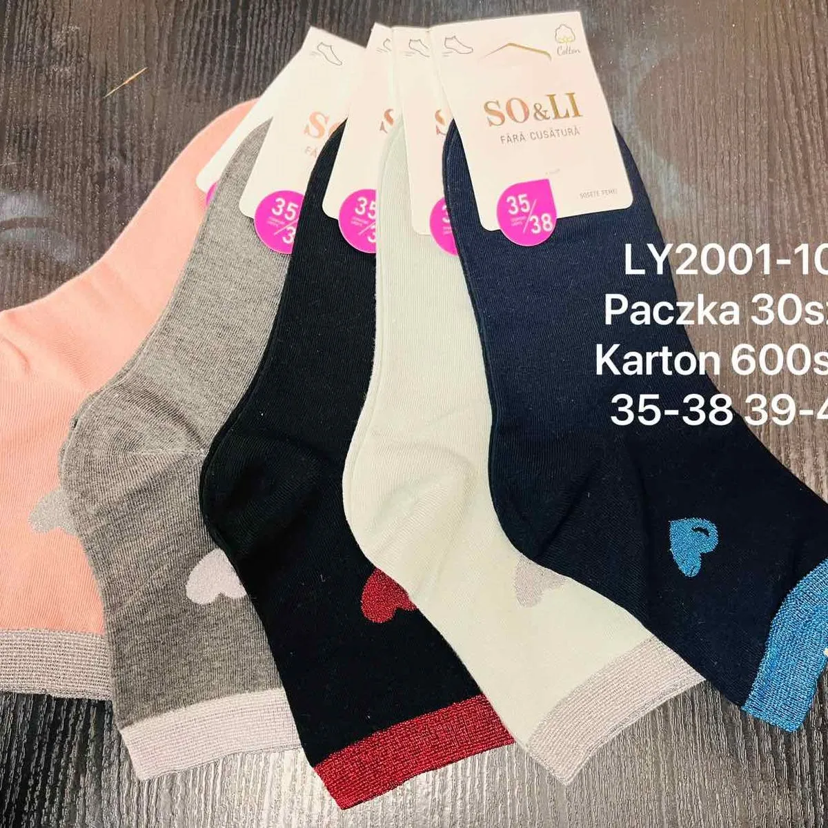 Skarpetki damskie SO&LI LY2001-10 paczka 30 szt