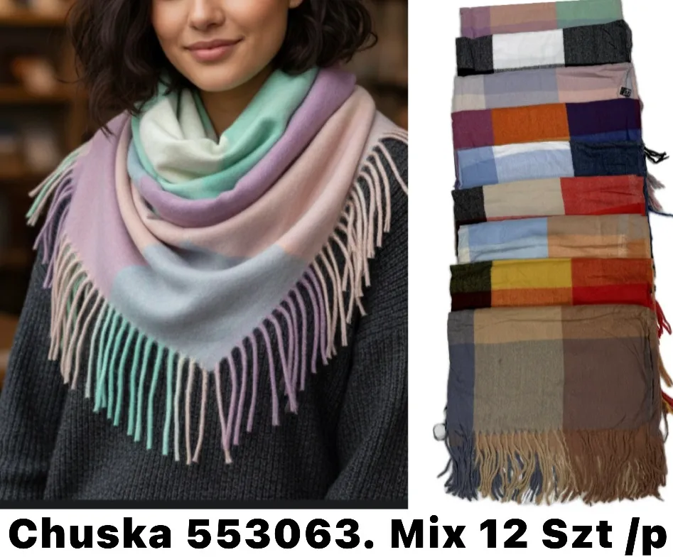 Szaliki damskie 5553063 mix 12 szt