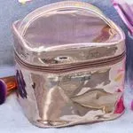 Kosmetyczka przezroczysta błyszcząca rose gold