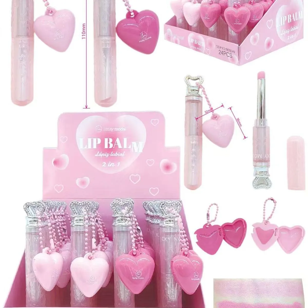 Błyszczyk do ust Lip Balm Lucky Model 2g z breloczkiem