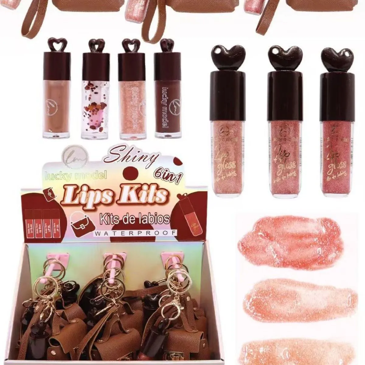 Zestaw błyszczyków do ust Lips Kits Lucky Model 6w1