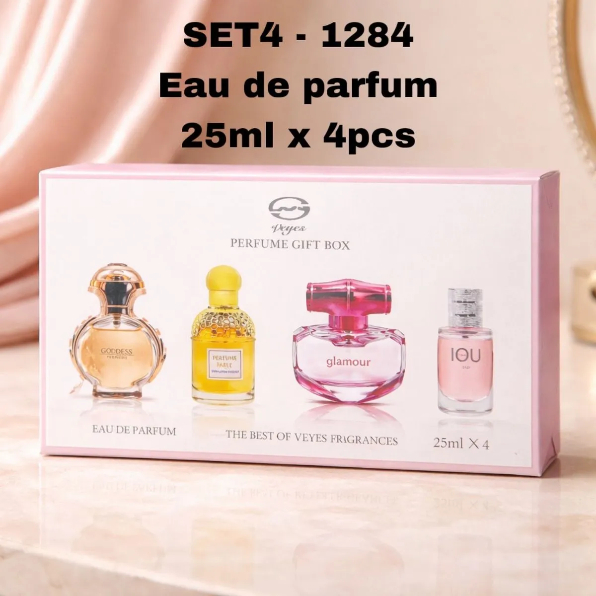 Zestaw Eau de Parfum 4x25ml Goddess, Yellow, Glamour, IOU