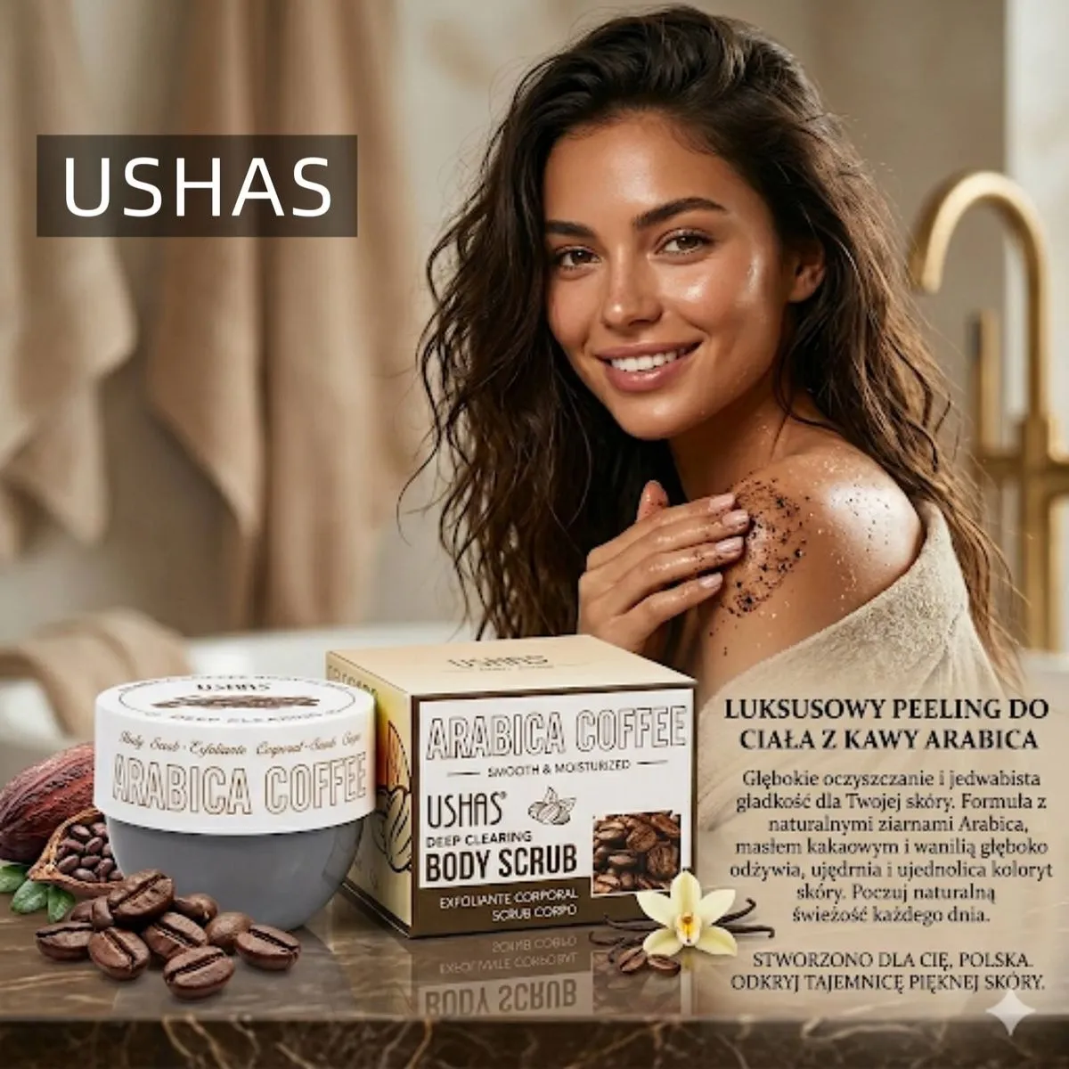 Kawowy Scrub do Ciała USHAS Arabica Coffee