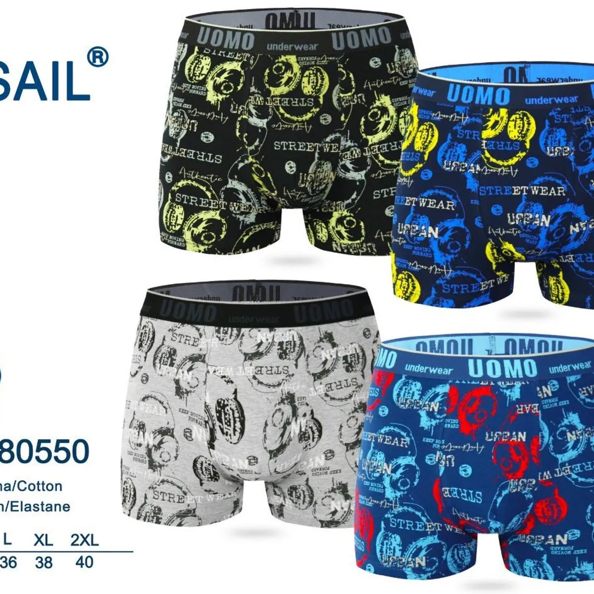 Bokserki męskie 95% bawełna COTTON-8050 MPC-8050 4 szt