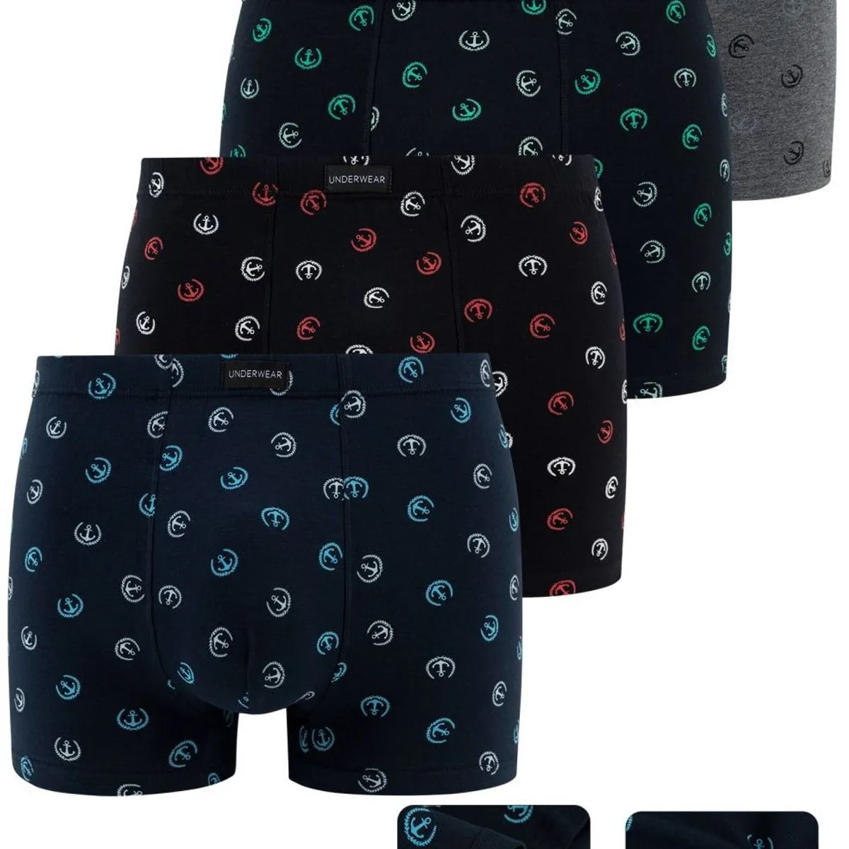 Bokserki męskie TOMMY 4 szt. 95% bawełna M-XXL 2599-C