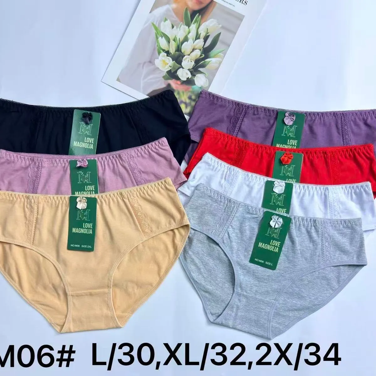Majtki damskie Love M06# L/30, XL/32, 2XL/34, 24 szt