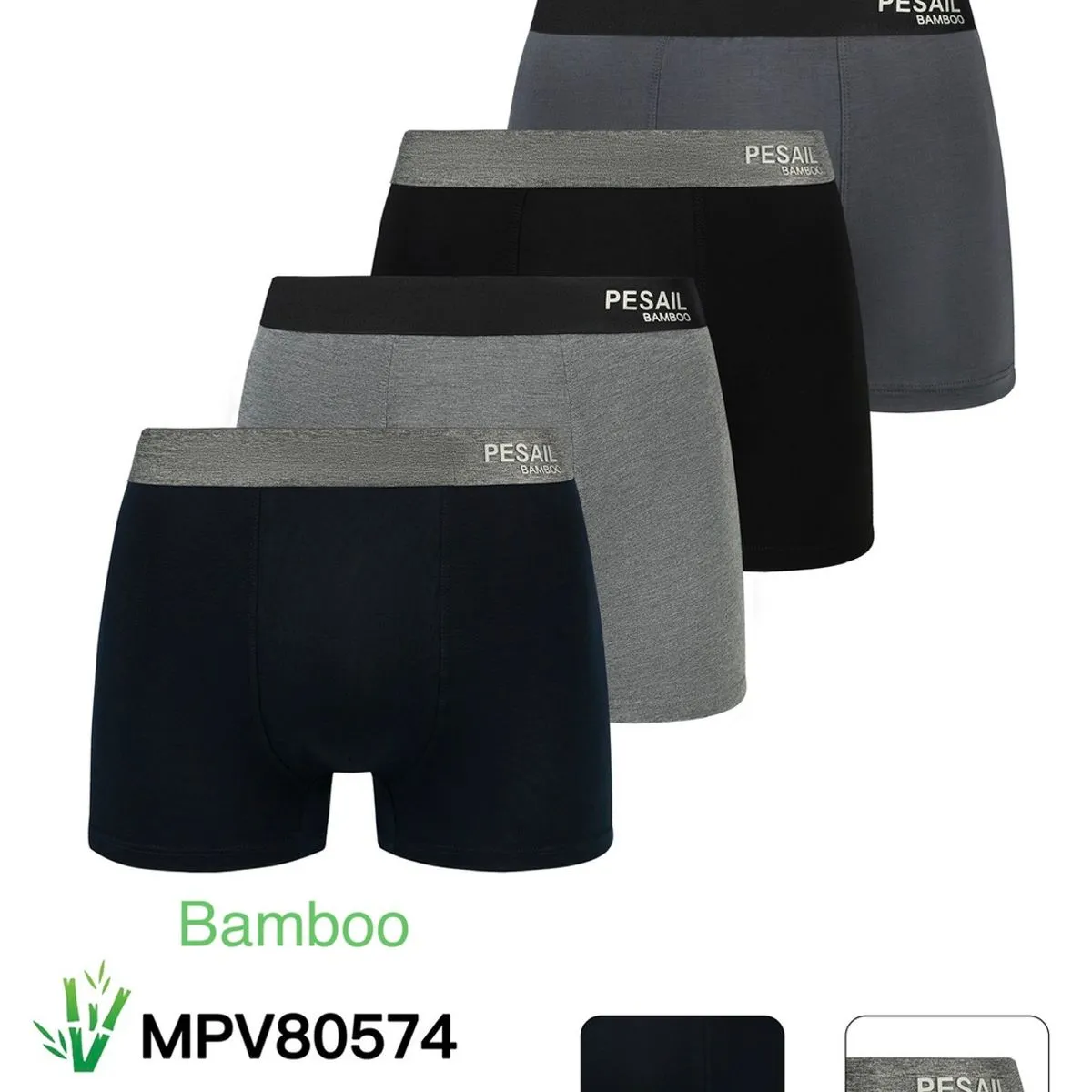 Bokserki męskie Pesail Bamboo XL 5 szt. MPV80574