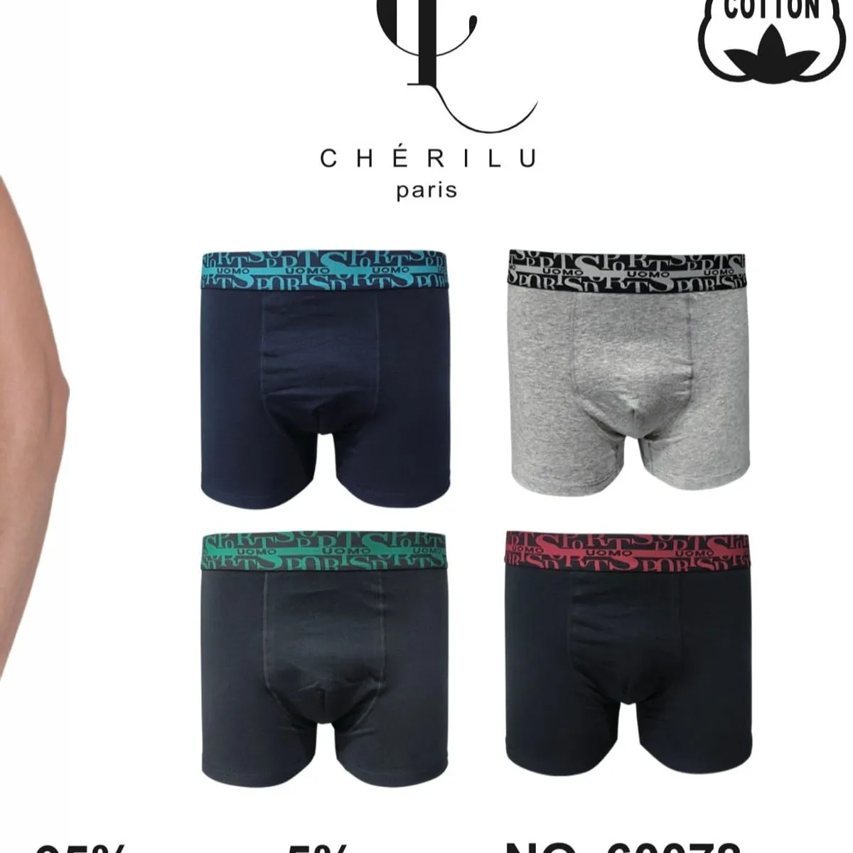 Bokserki męskie Cherilulu bawełna 95% M/XXL/XXXL NO.60078