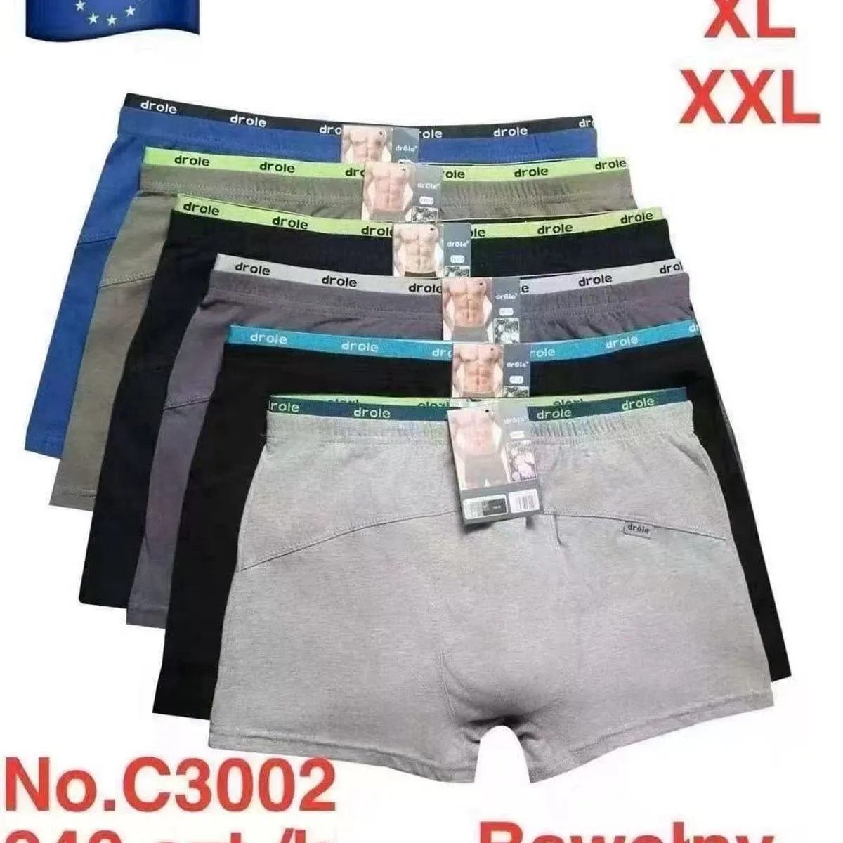 Bokserki męskie bawełniane mix kolorów M-L-XL-XXL