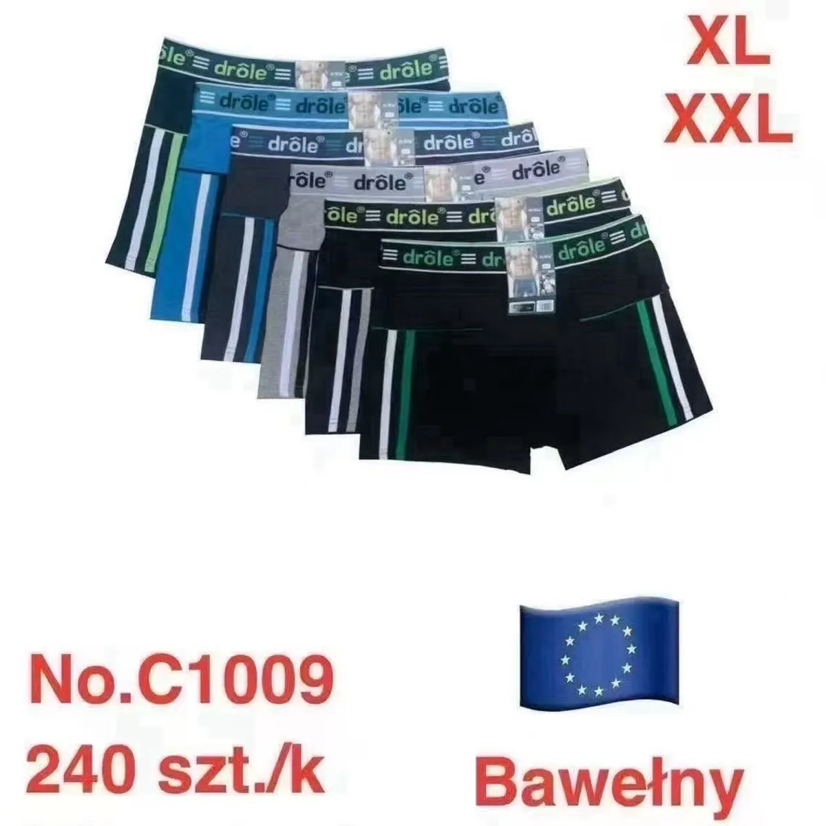Bokserki męskie DROLE Mix kolorów No.C1009