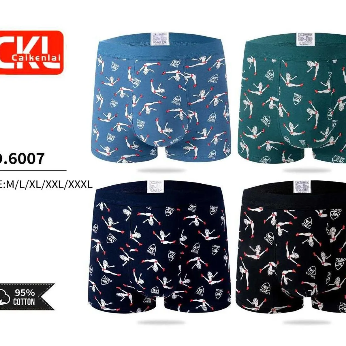 Bokserki męskie CK 4 szt. wzór smok S/M/L/XL/XXL/3XL