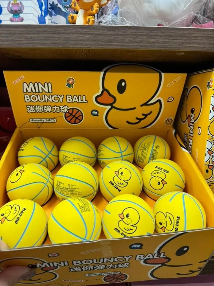 Mini Bouncy Ball Żółte Piłki z Kaczuszką