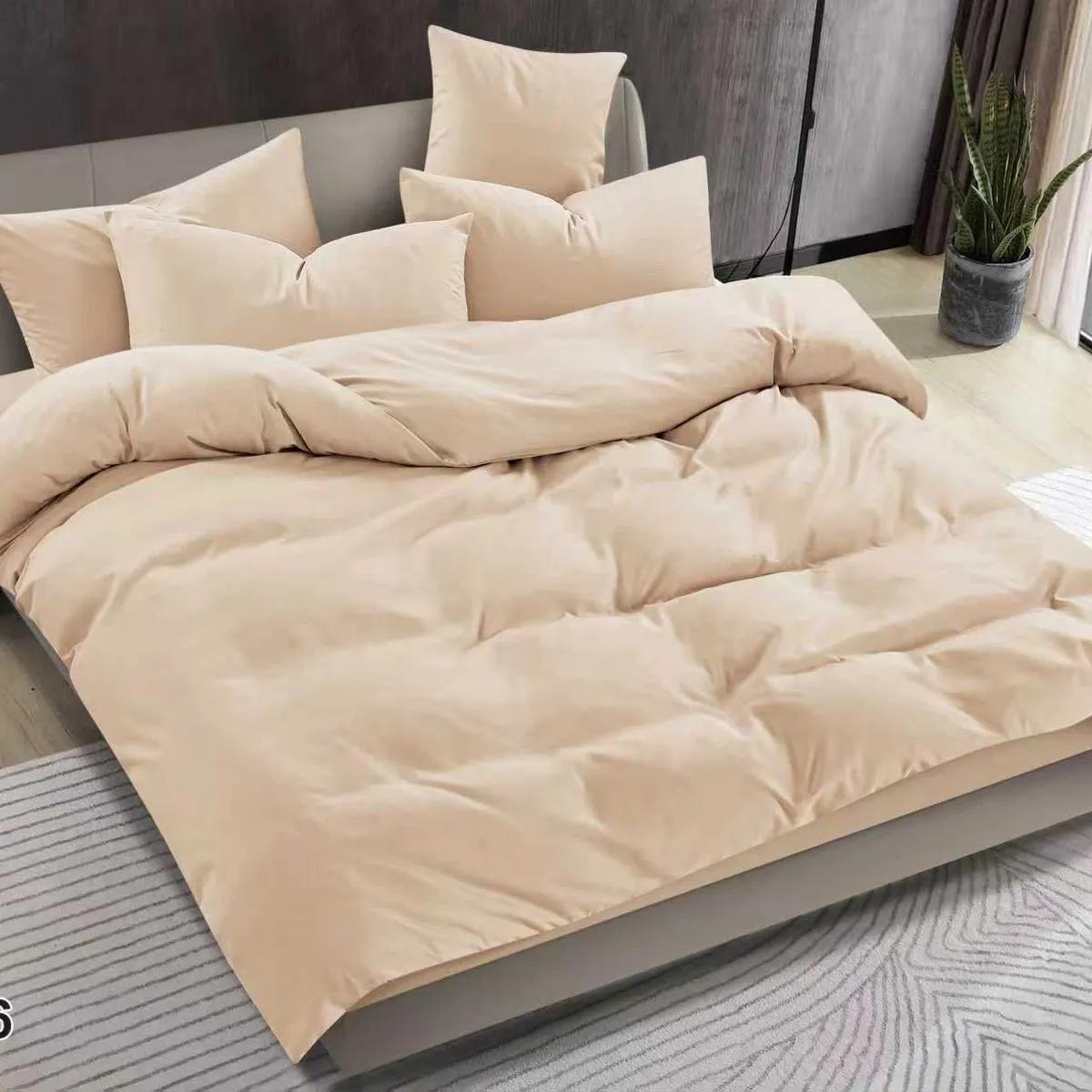 Komplet Pościel Bawełna 200/220 Beżowy