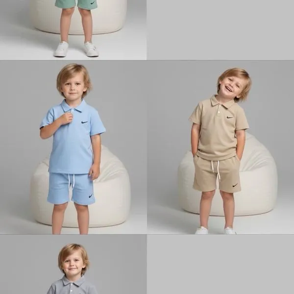 Komplet Odzież dla Dzieci 3-10L Męski Polo z Shortami