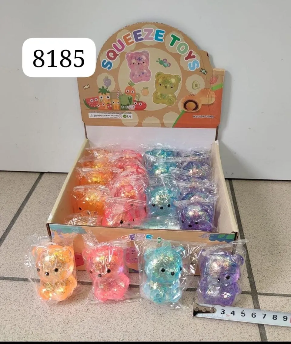 Zabawka Squeeze Toys Miś z brokatem, gniotek sensoryczny 24 szt.