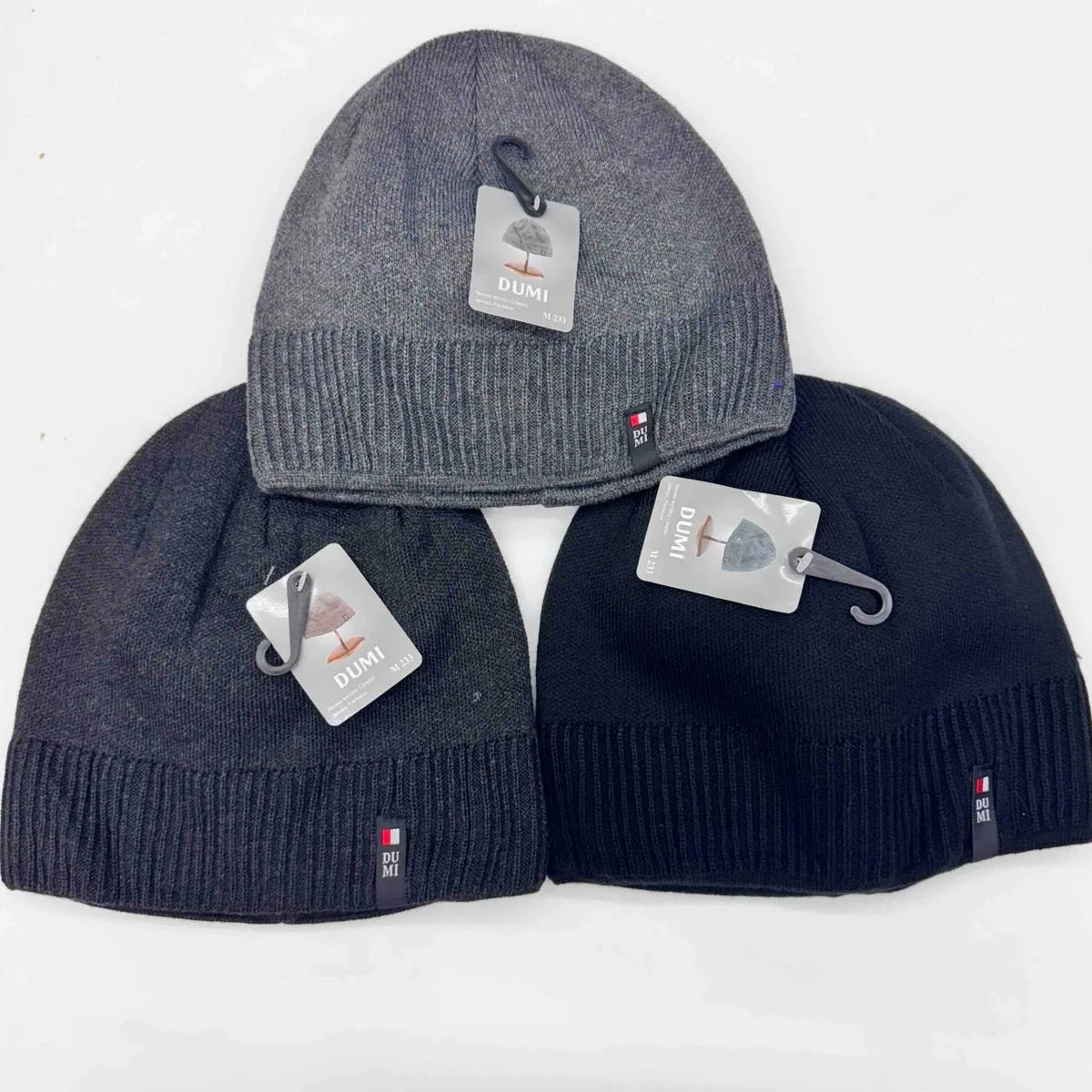 Czapki męskie DUNHILL szare i czarne beanie
