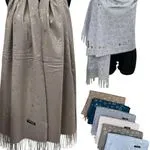 Szaliki damskie z motywem serc 120 cm cashmere