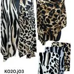 Szaliki damskie viscose KO20J03 wzór zebra i panterka