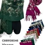 Szaliki damskie viscose z motywem art deco, 12 szt