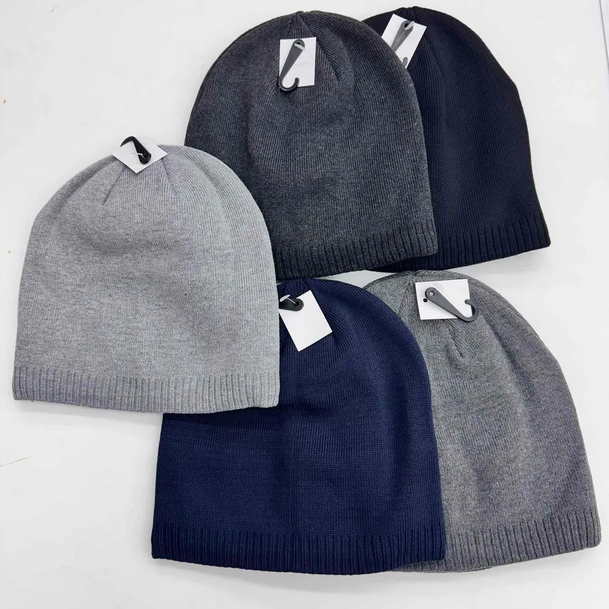 Czapki męskie beanie szare granatowe czarne