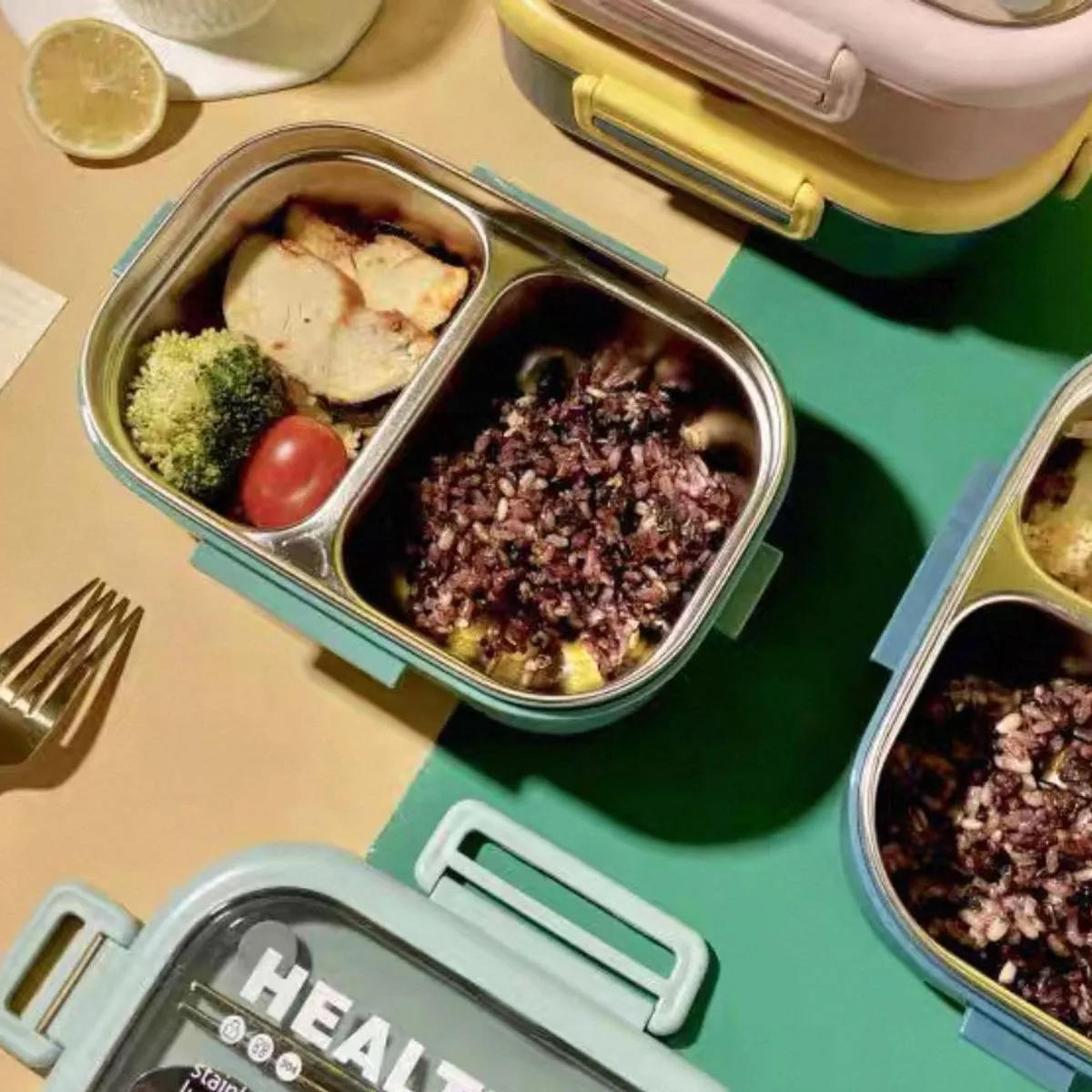 Lunch Box 3-komorowy ze stali nierdzewnej