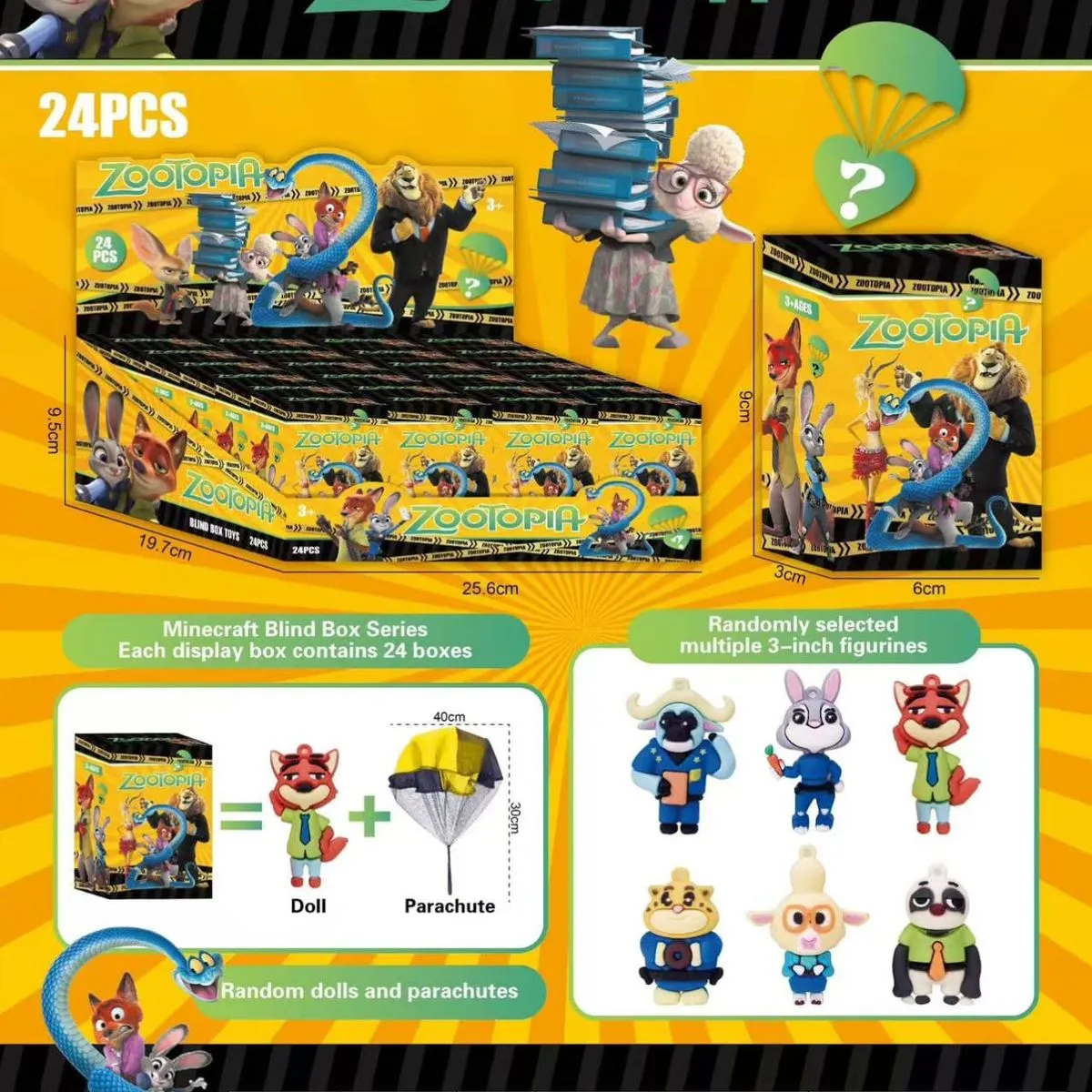 Zootopia Blind Box Figurki 24 szt DISPLAY