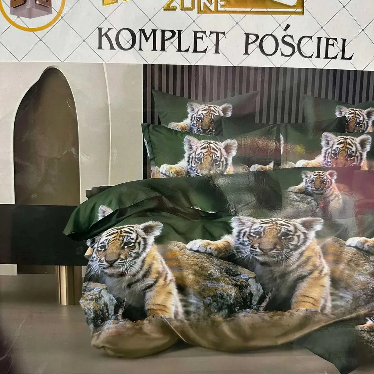 Komplet Pościeli Milano 4cz 160/200 Zielony Tygrys