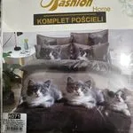Komplet Pościeli 4CZ 160/200 Koty Szare Fashion Home
