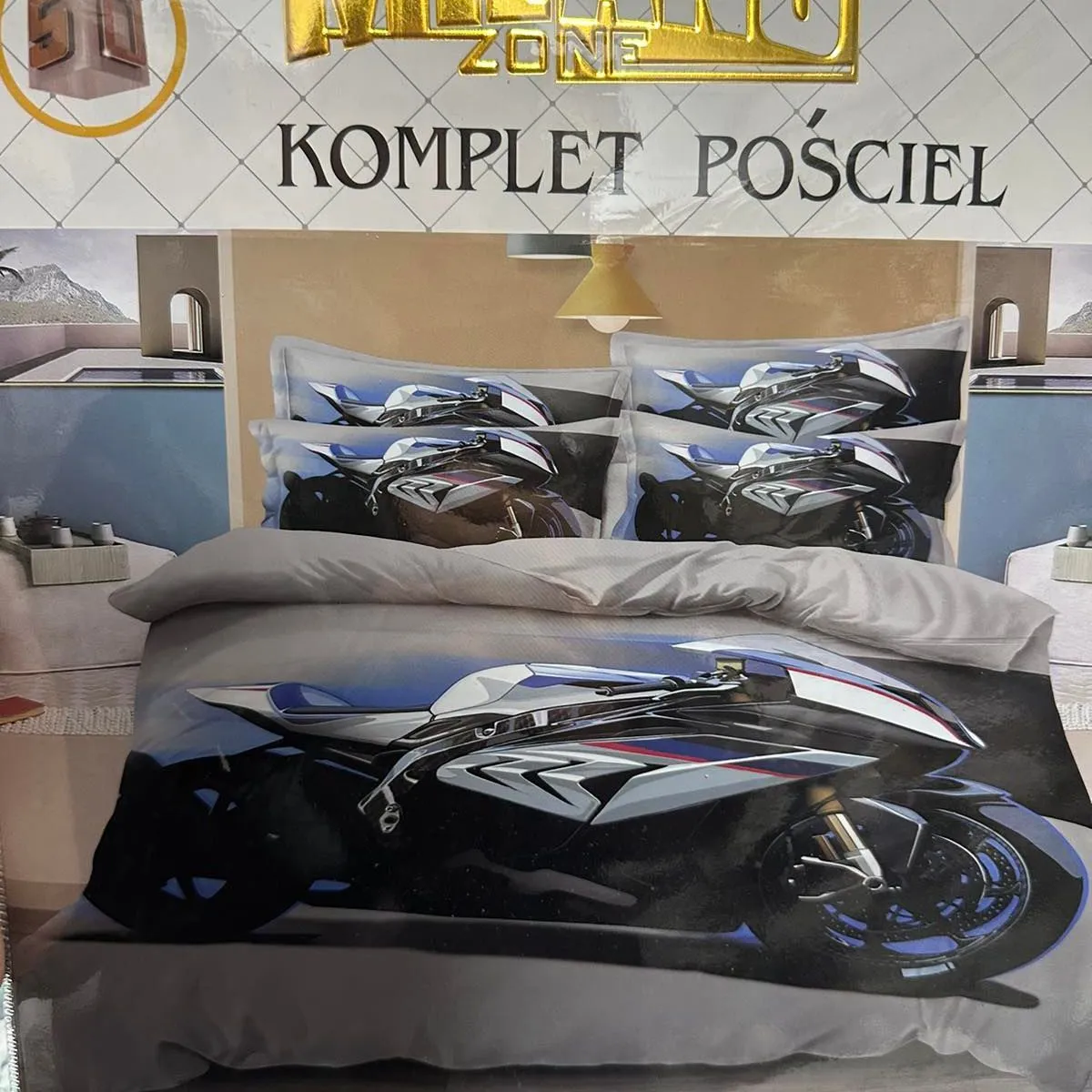 Komplet Pościel 4CZ 160/200 Motyw Motocykla BMW Milano