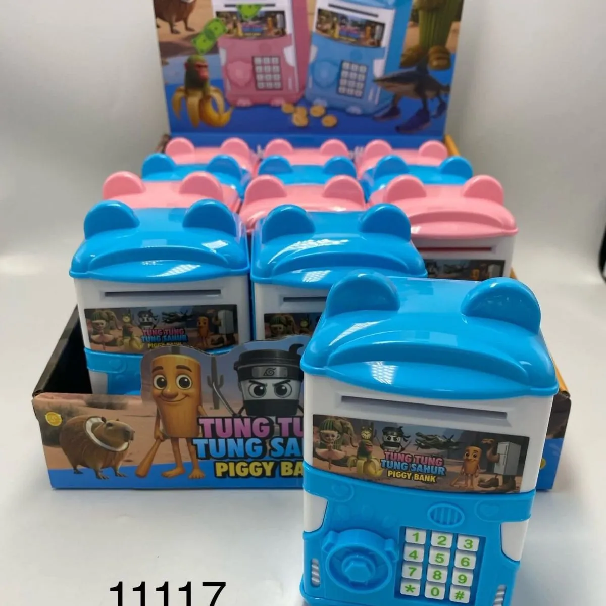 Skarbonka elektroniczna Tung Tung Piggy Bank niebieska/różowa