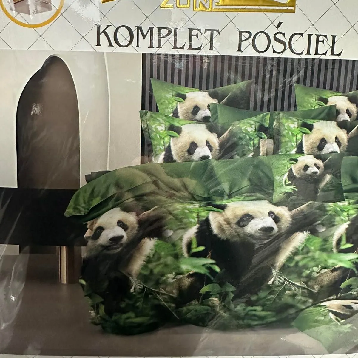 Komplet Pościeli 4cz Milano 160/200 Panda Zielona