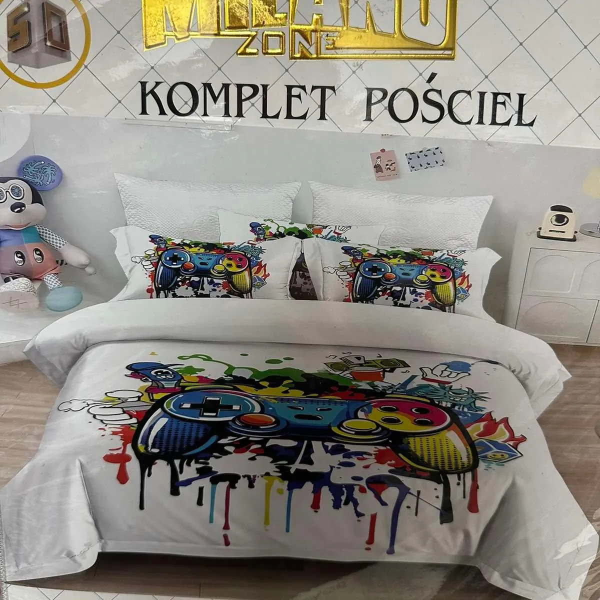 Komplet Pościel 4CZ Milano 160/200 z motywem gamingowym