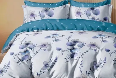 Komplet Pościel 4CZ 160/200 Kwiaty Fiołkowe