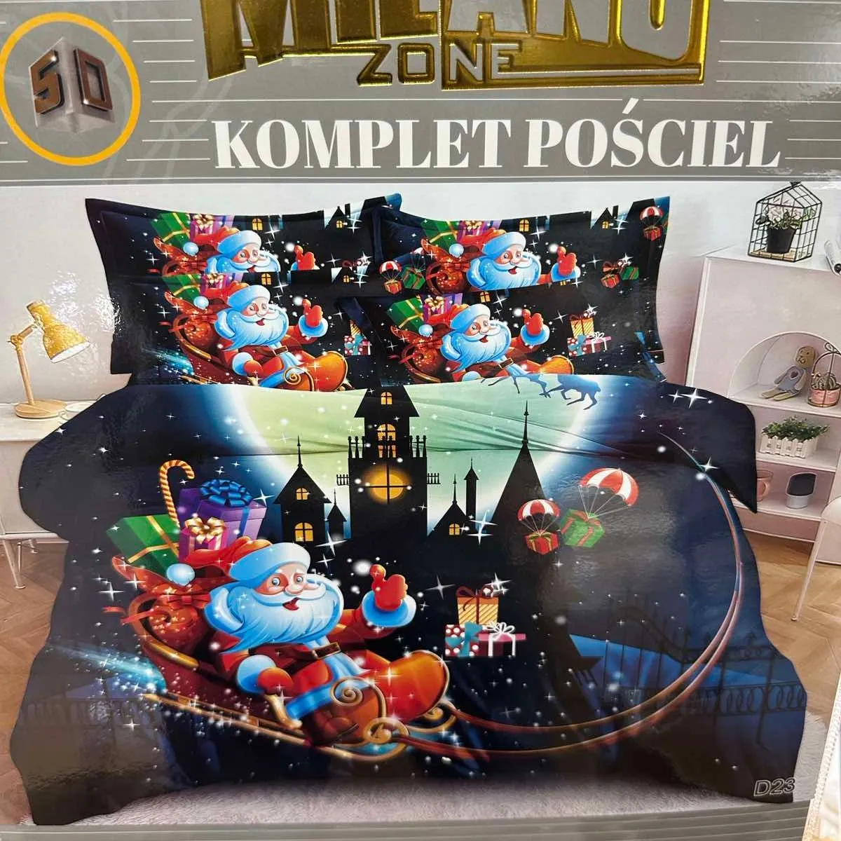 Komplet Pościel 3el. 160/200 Milano 3D Santa Claus