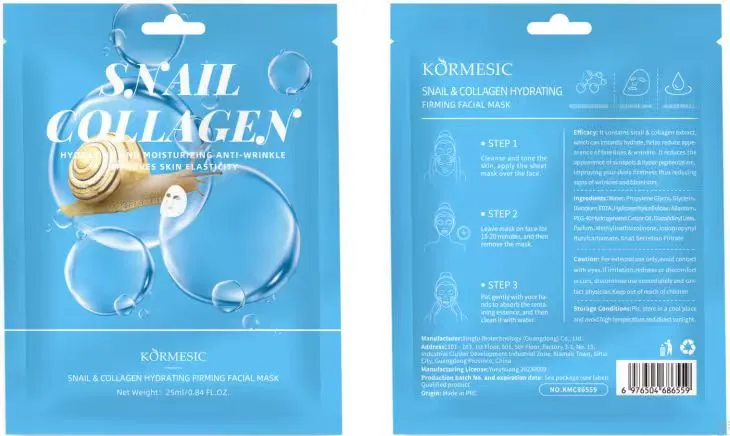 Maska w płachcie Snail Collagen Anti Wrinkle KÖRMISIC 25ml