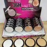 Rozświetlacz prasowany Miss Rouge 36H Matt Highlight Glow 12 szt