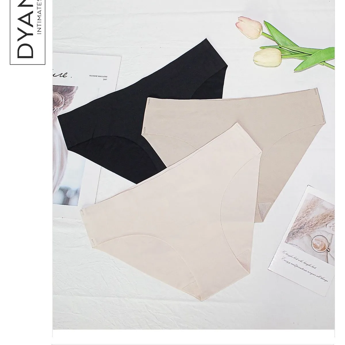 Majtki damskie Dyna Intimates No.9481-3 M, 3 szt, czarny/beżowy