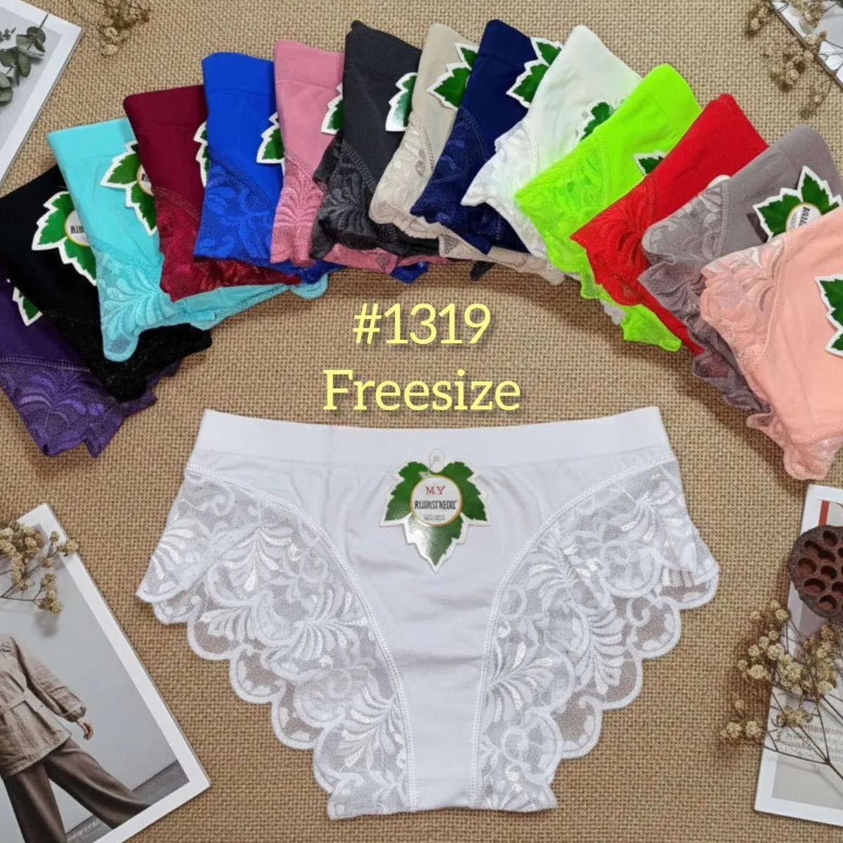 Majtki damskie koronkowe Free Size #1319, 24 szt