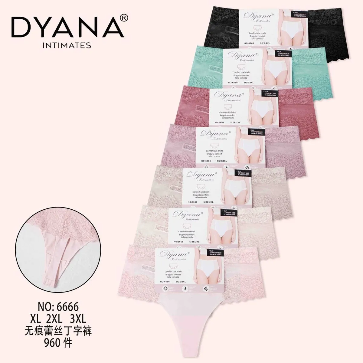 Dyanana Majtki Damskie XL-XXL 6 szt. opak. 24 szt.
