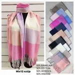 Szaliki damskie mix 12 szt 50% bawełna 50% wiskoza