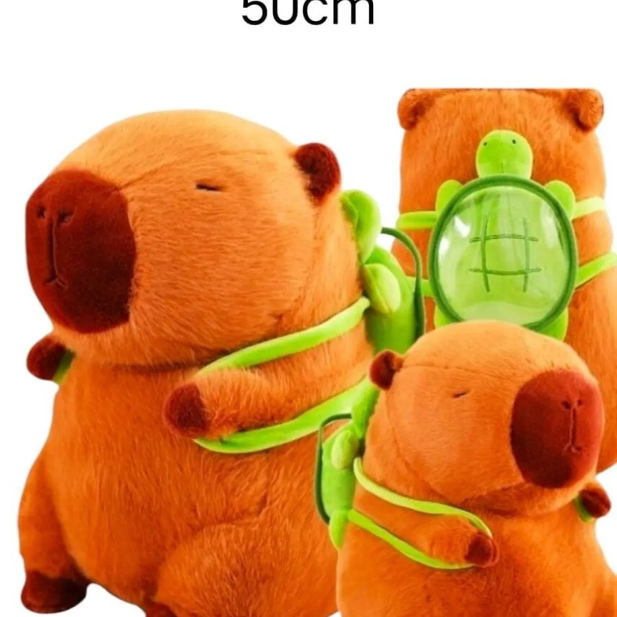 Maskotka Pluszowa Kapibara z Plecakiem Żółwiem 50cm