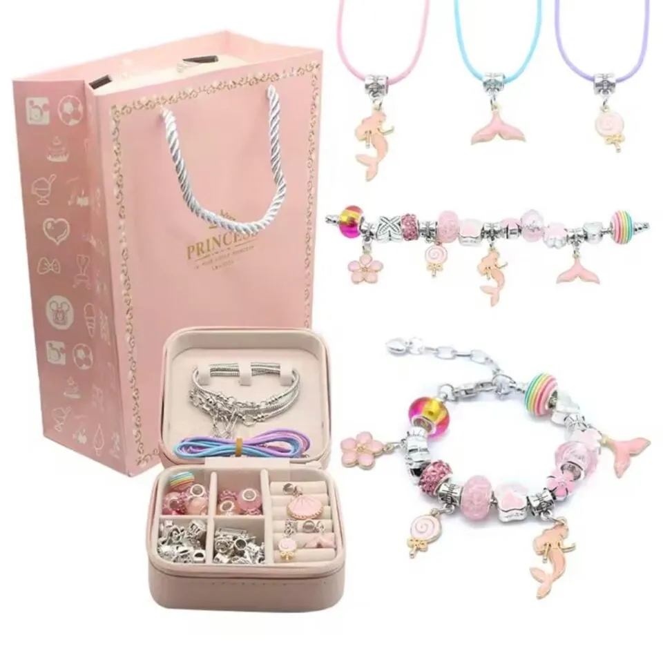 Zestaw Biżuterii Princess DIY z Kuferkiem i Torebką, 6 szt.