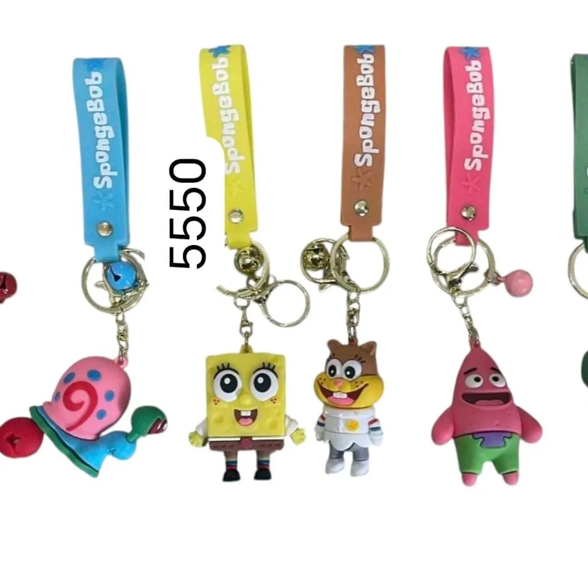 Brelok do Kluczy SpongeBob 3D z Paskiem, Mix Postaci, Kod 555