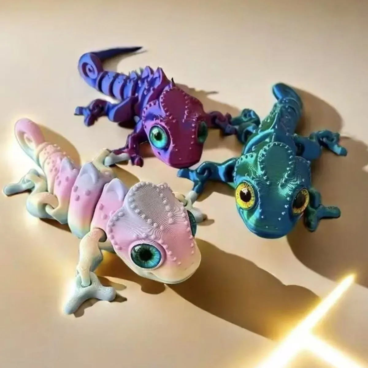 Zabawki 3D Ruchome Jaszczurki Kameleony, 12 szt.