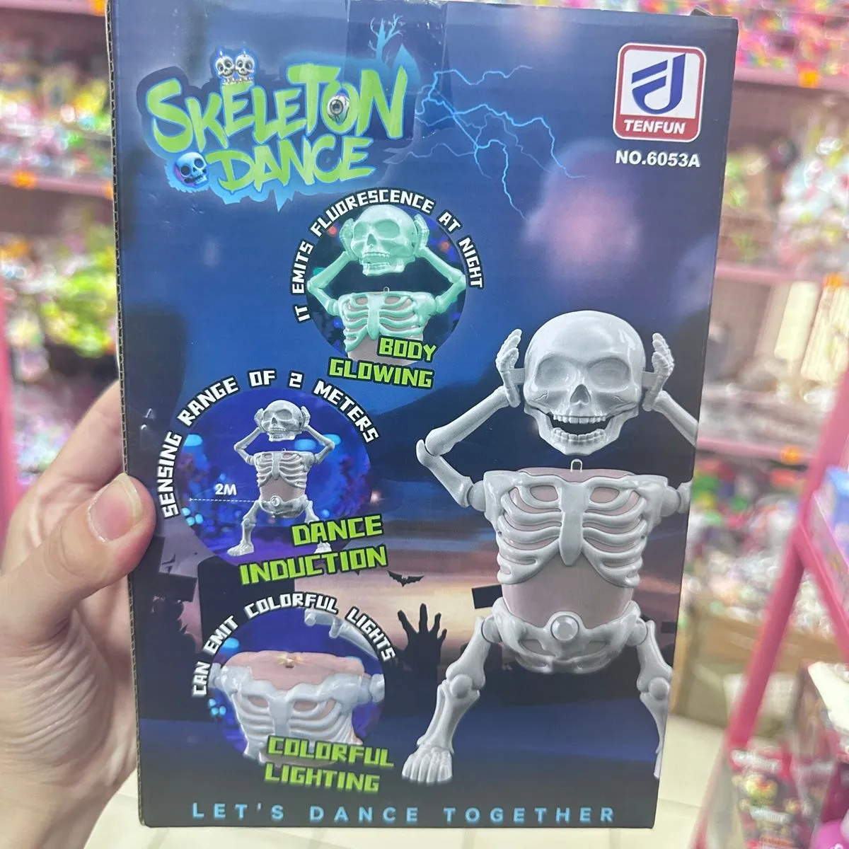 Skeleton Dance - Tańczący Szkielet LED z Czujnikiem Fluorescencyjny, 6 szt.